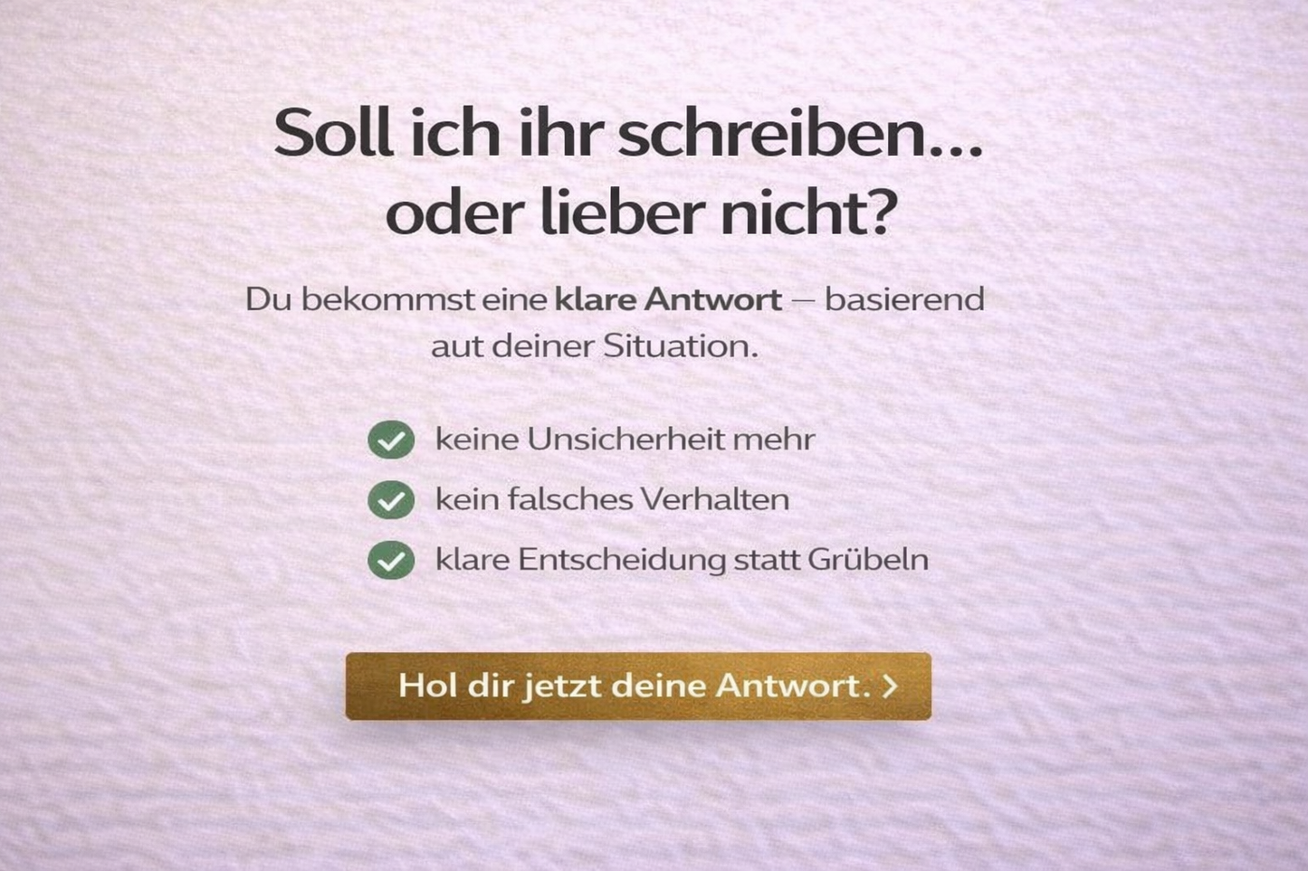 Soll ich ihr schreiben – oder lieber nicht?